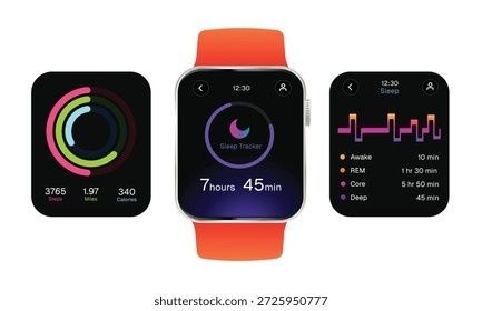 Smartwatch met schermen voor slaaptracking en slaapfasen